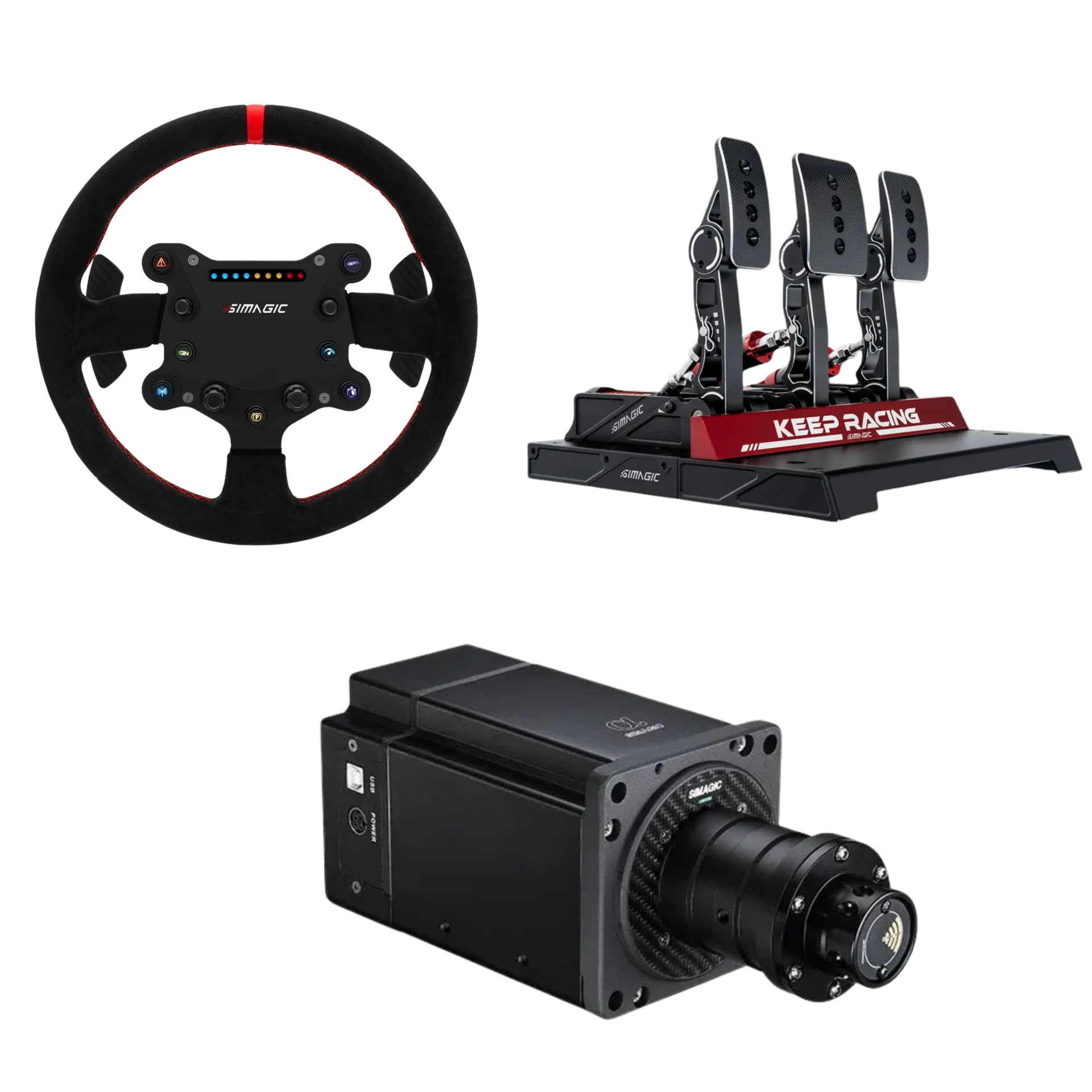 sim racing wheel and pedals Simagic Entry-Level Sim Racing Bundle – Boundless Racing